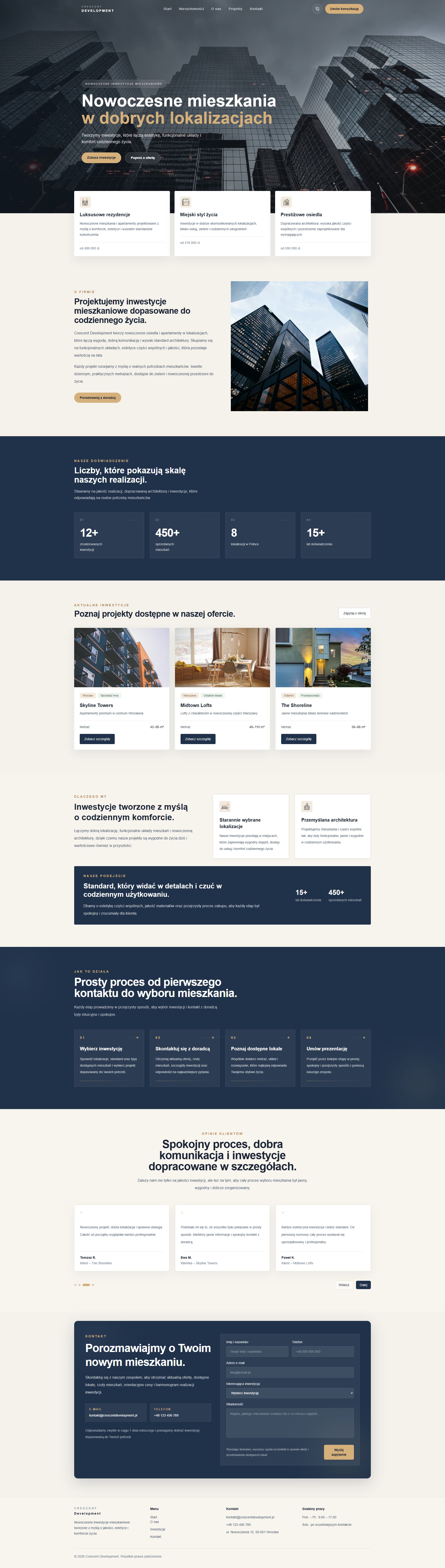 Crescent Development — long website preview