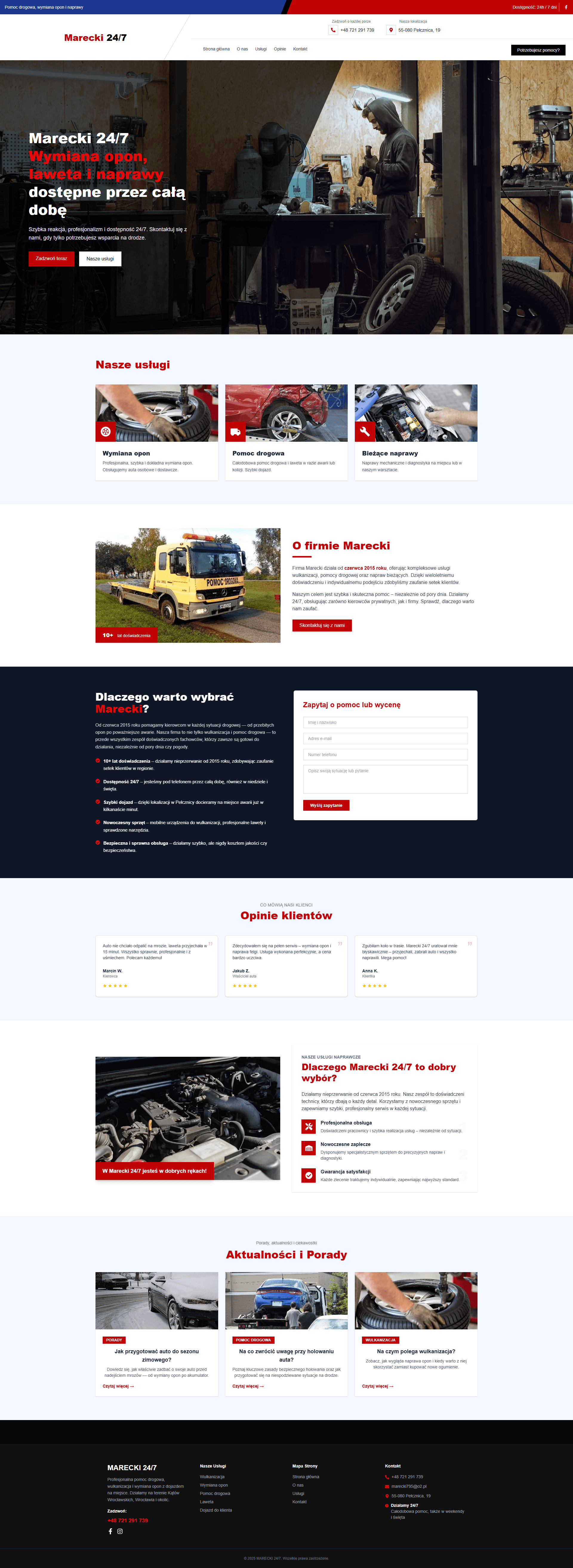 Marecki 24/7 — long website preview