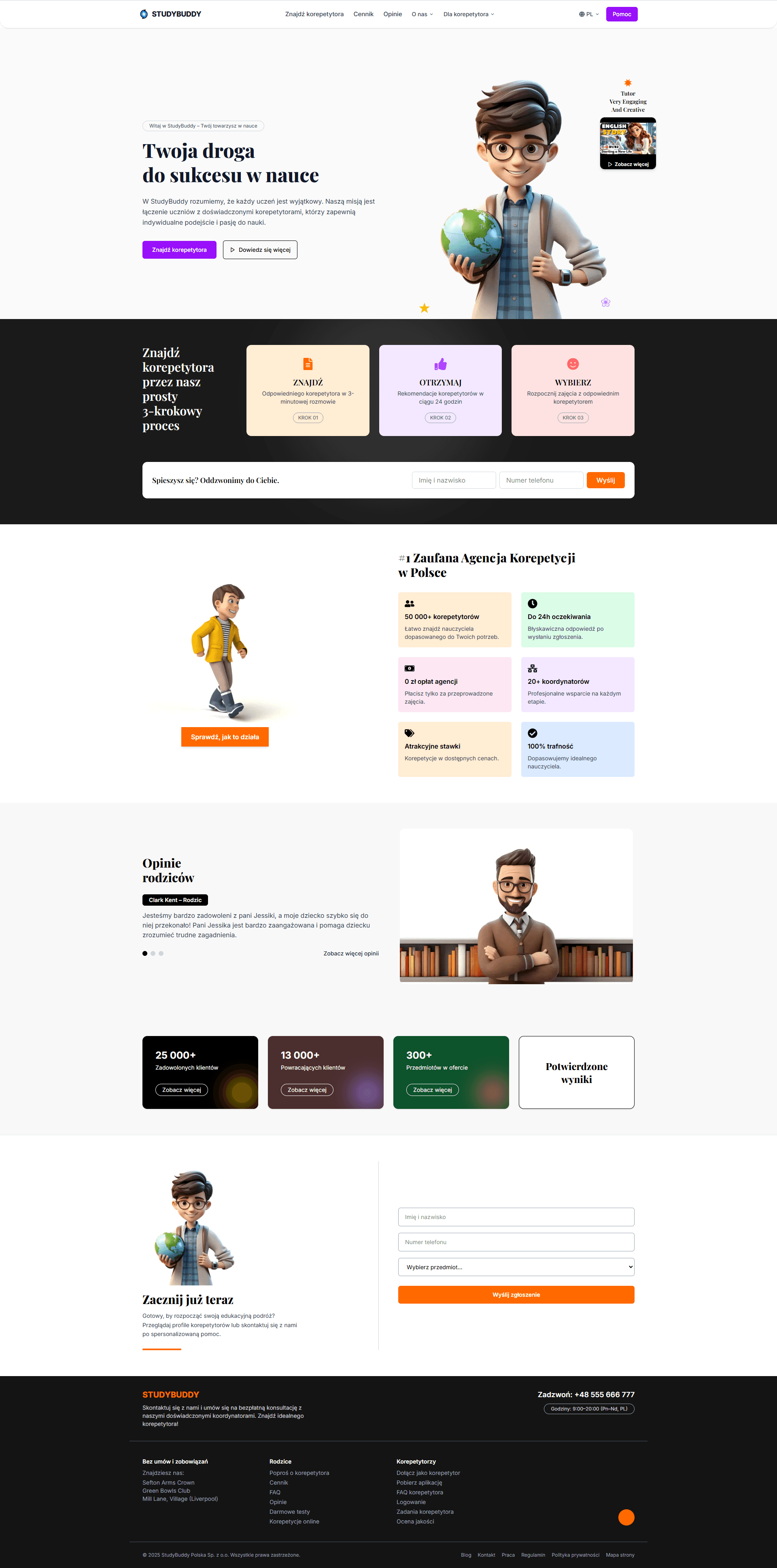 StudyBuddy — long website preview