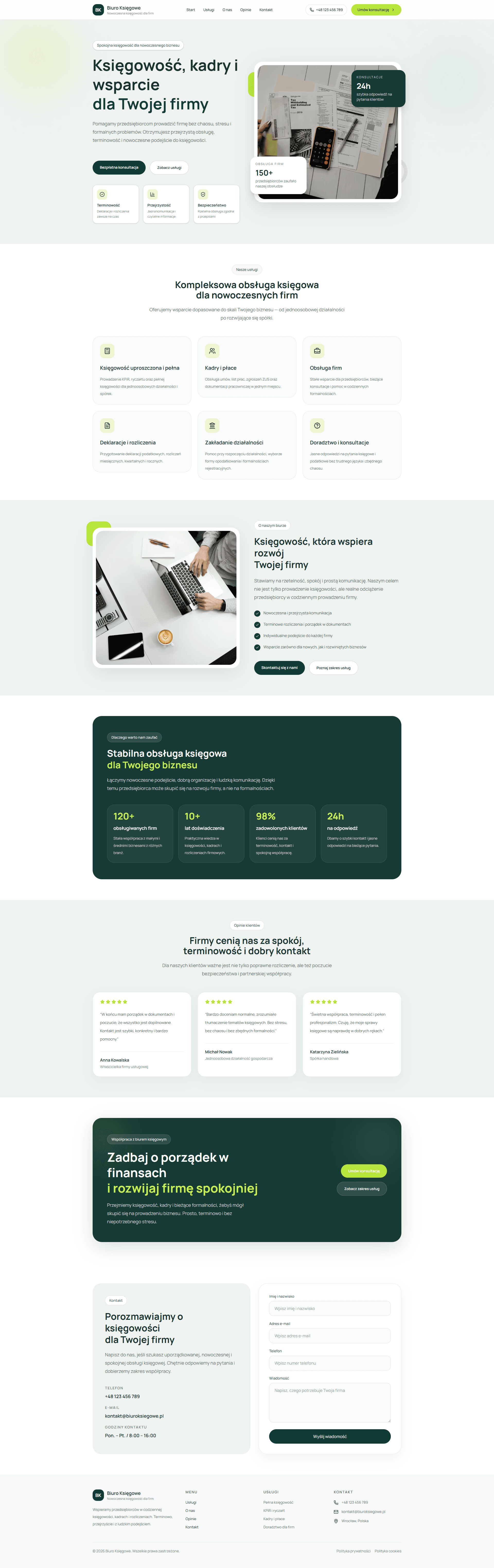 Modern Accounting Office — long website preview